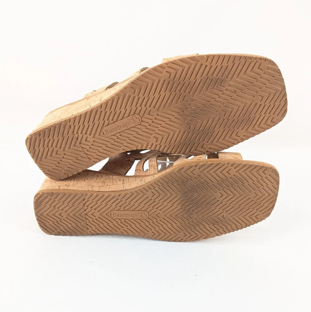 BareTraps Pearl Wedge Sandals Natural Cork Size 8 - Picture 8 of 9